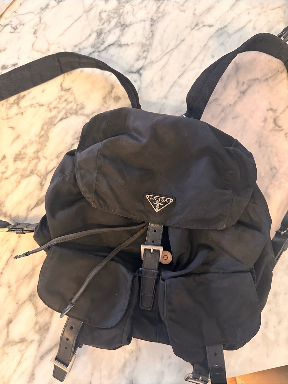 Prada Y2K Black large Nylon Backpack needs lining repair and cleaning